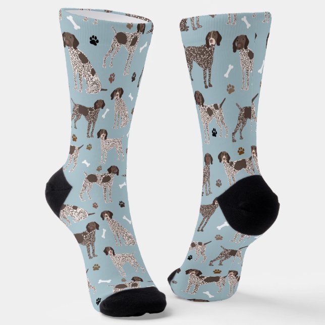 Chaussette Pointeur à cheveux court allemand os de chien et E (Angulaire)