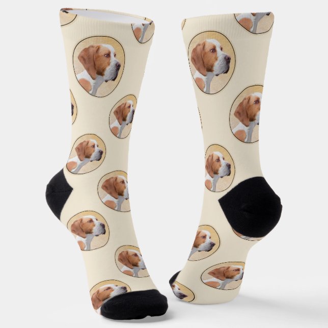 Chaussette Pointeur Peinture Anglais mignon Original Animal d (Angulaire)