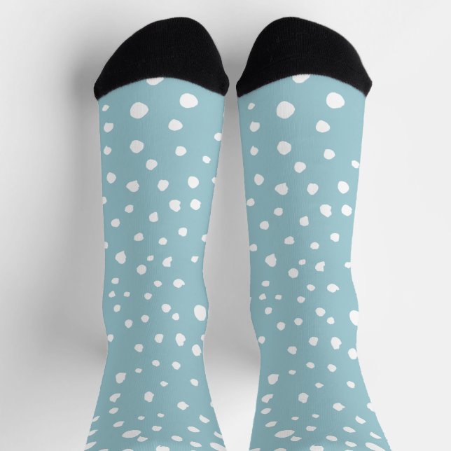 Chaussette Points Dalmatiens Bleus, Points Dalmatiens, Impres (Haut)