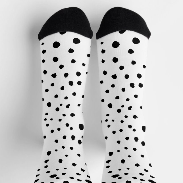 Chaussette Points dalmatiens, Points dalmatiens, Noir et Blan (Haut)