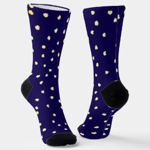 Chaussette points jaunes dans la marine