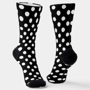 Chaussette Pois blancs sur Arrière - plan noir