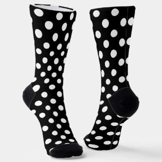 Chaussette Pois blancs sur Arrière - plan noir