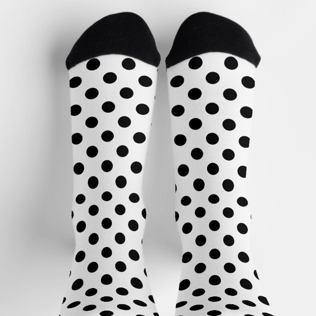 Chaussette Pois noirs sur Arrière - plan blanc (Haut)