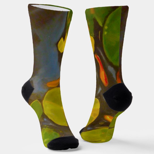 Chaussette Poisson D'Or Koi Pond Water Lys (Angulaire)