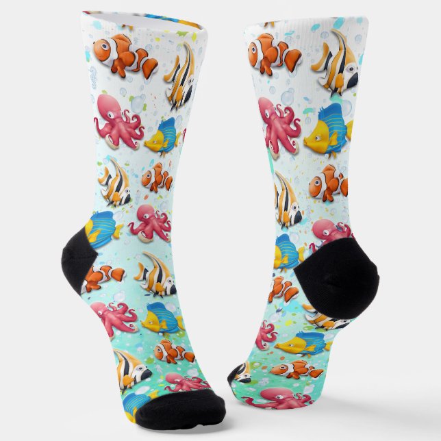 Chaussette Poissons tropicaux colorés (Angulaire)