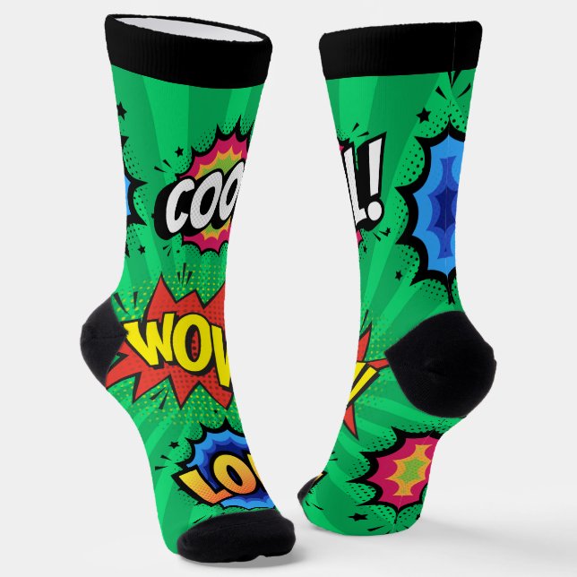 Chaussette Pop Art Comics Discours Bubbles (Angulaire)