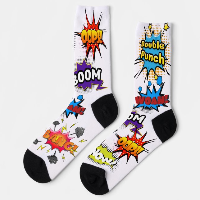 Chaussette Pop d'art de la bande dessinée (Gauche)