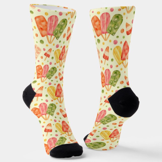 Chaussette Popsicles colorés d'aquarelle (Angulaire)