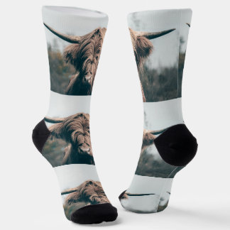 Chaussette Portrait rustique de bovins de vache highland