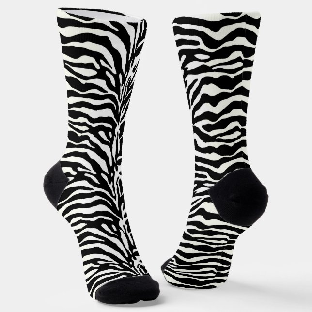 Chaussette Poster de animal, Zèbre en noir et blanc (Angulaire)