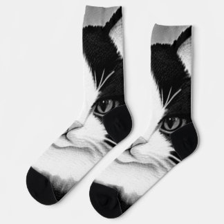 Chaussette Poster de peinture de chats Tuxedo