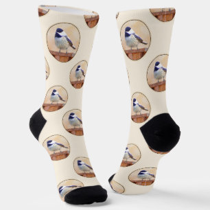 Chaussette Poulet sur la peinture d'oiseaux Art original