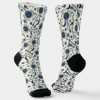 Pour Banjo Players Blue et Cream Folk Art Motif