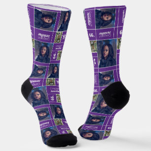 Chaussette Purple Carré Photo Graduation Classe Année Chausse