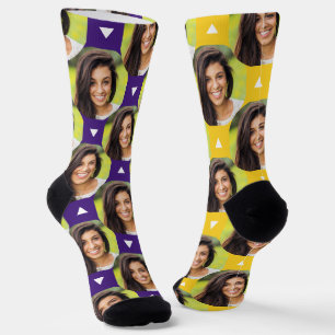 Chaussette Purple Gold Photo Girlfriend pour copain mignon