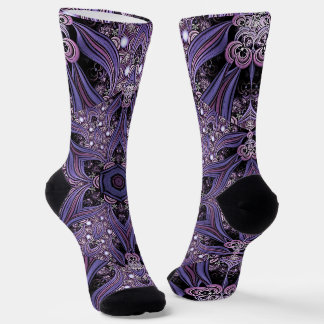 Chaussette Purple Mandala Geometric Floral Psychedelic Trippy