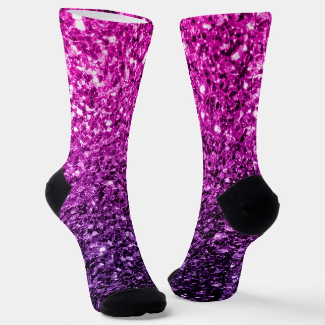 Chaussette Purple Pink Ombre faux brillant parties scintillan (Angulaire)