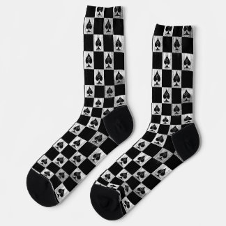Chaussette Queen of Spades Chaussettes Blanc noir tableau de 