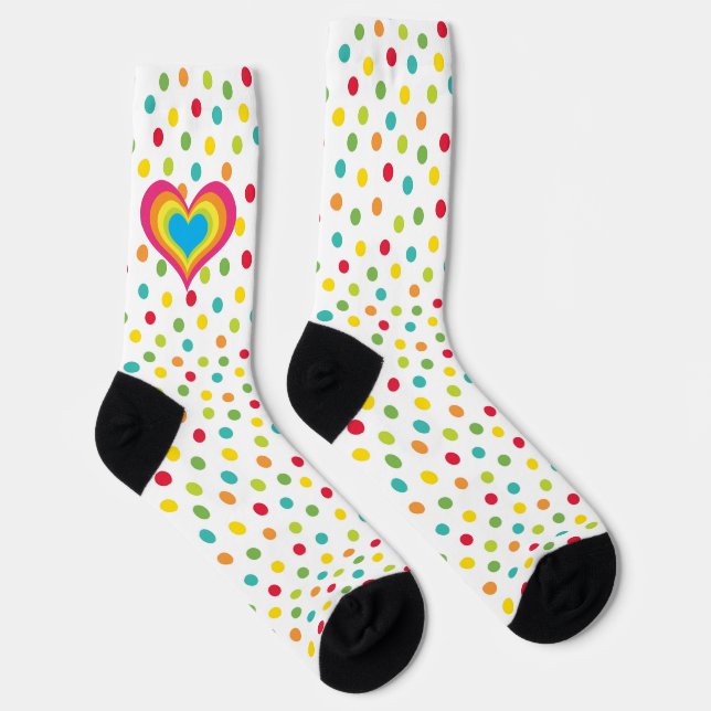 Chaussette Rainbow Heart Pois (Droite)