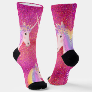 Chaussette Rainbow Unicorn rose Parties scintillant Dream