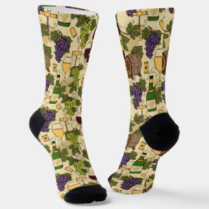 Chaussette Raisins et vignes à motifs