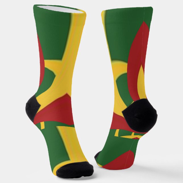 Chaussette Rasta Colours Reggae Est Amusant Rouge Golden Gree (Angulaire)