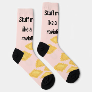Chaussette Ravioli Crew Socks Funny Pasta Quote