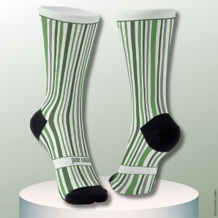 Chaussette Rayures chancelantes, vertes et blanches