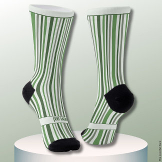 Chaussette Rayures chancelantes, vertes et blanches