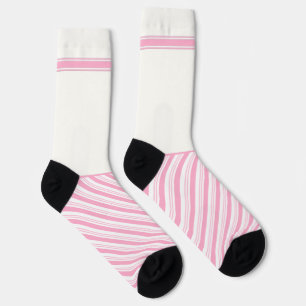 Chaussette Rayures rose Secretly Wild à 45 avec du blanc