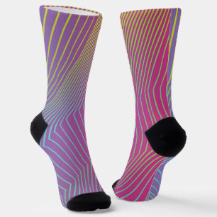 Chaussette Rayures Rose Violet