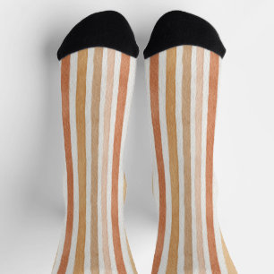 Chaussette Rayures Rouge Goyave Crème Cocoa Latte