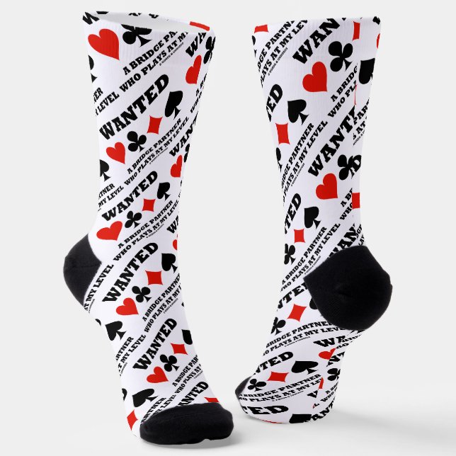 Chaussette Recherché Un Partenaire Bridge Qui Joue À Mon Nive (Angulaire)