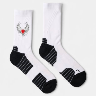 Chaussette Red Angel Coeur avec ailes