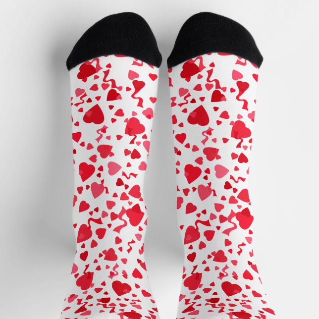 Chaussette Red Confetti Hearts Motif (Haut)