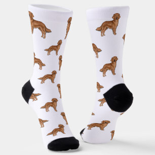 Chaussette Red Golden Retriever mignon Motif de dessin de chi