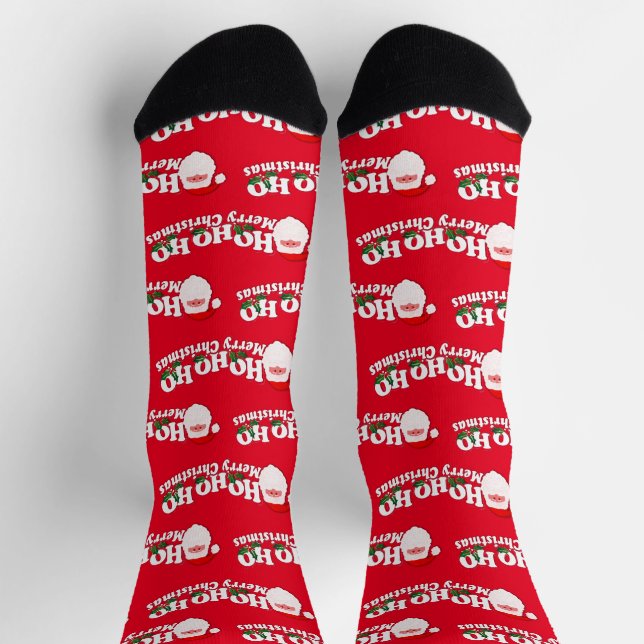 Chaussette Red ho ho ho ho père Noël Christmas (Haut)