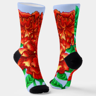Chaussette red marigold print