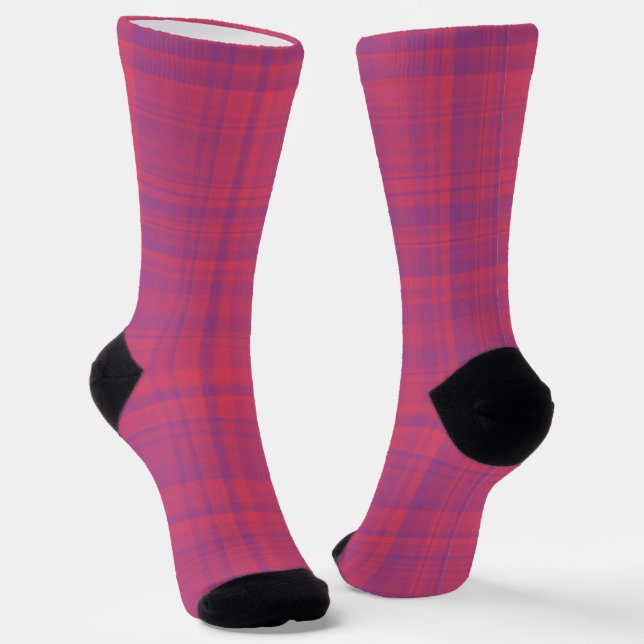 Chaussette Red Purple Plaid Pattern (Angulaire)