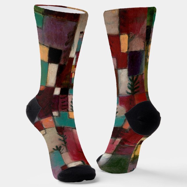 Chaussette Redgreen et rythmes violet-jaune, Paul Klee Art (Angulaire)