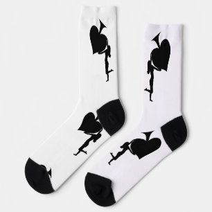 Chaussette Reine de Pique Tenant l'As Noir Thunder_Cove