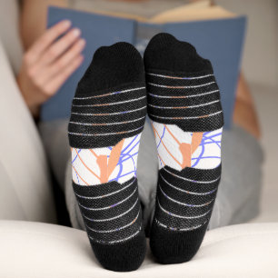 Chaussette Résumé aquarelle orange violet ajouter nom texte t