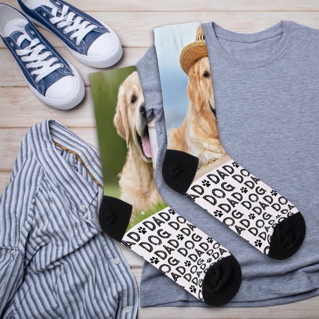 Chaussette Retro DOG DAD Personnalisé Motif Animaux de compag (Créateur téléchargé)