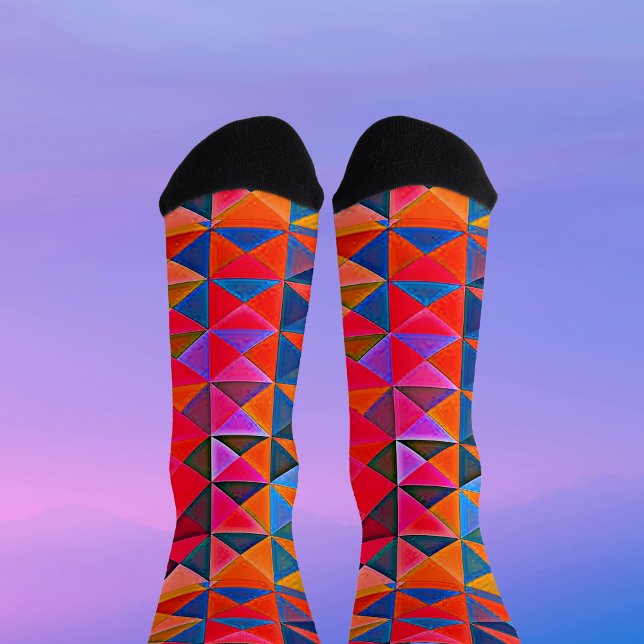 Chaussette Retro Op-Art  multicolor Triangle Socks (Créateur téléchargé)