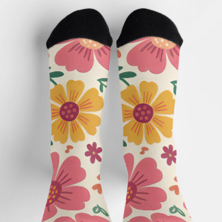 Chaussette Retro Sun-Kissed Bloom & Hearts Pattern