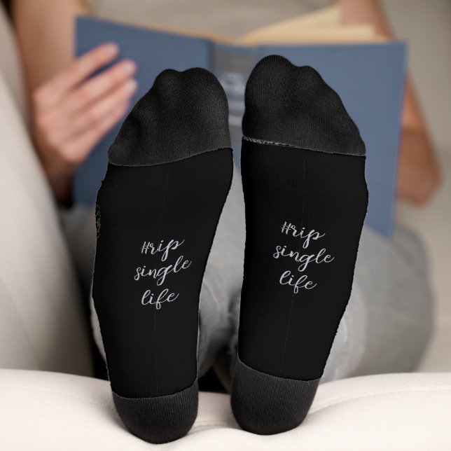 Chaussette RIP vie unique Black Gothique Bachelorette Party (Fond)