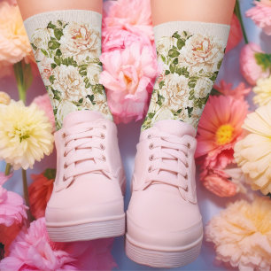 Chaussette Romance de Rose Élégante Florale Féminine MAMAN