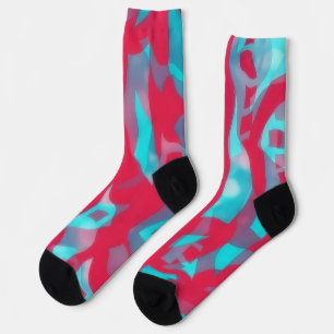 Chaussette Rose et Aqua Blue Crazy Chaussettes Art