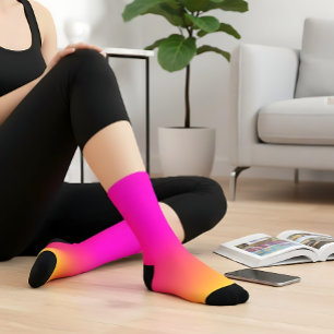 Chaussette Rose Orange Jaune Ombré